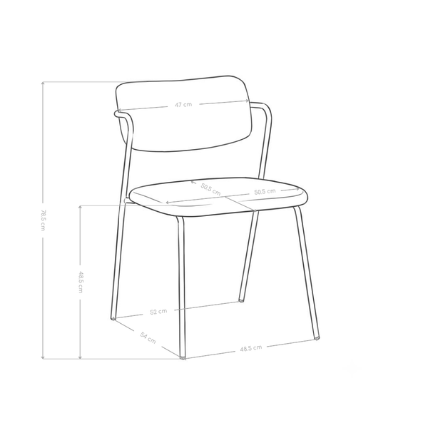 Chaise de salle à manger 6057, rembourrée style loft