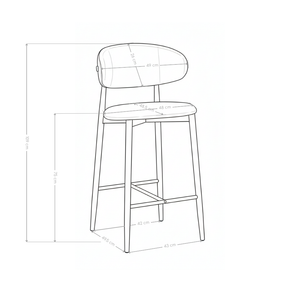 Tabouret de bar 6083H, rembourré style loft