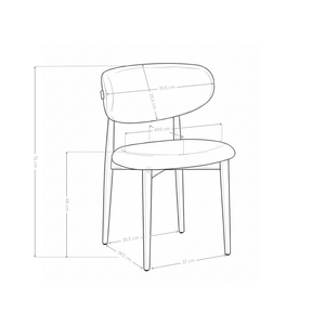 Chaise de salle à manger 6083, rembourrée style loft