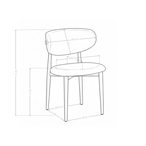 Chaise de salle à manger 6083, rembourrée style loft