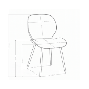 Chaise de salle à manger Lusso 6131, en simili cuir