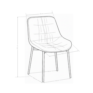 Chaise de salle à manger Linen, pieds en métal