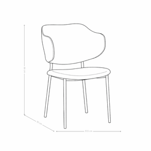 Chaise de salle à manger 6197, similicuir et pieds en acier
