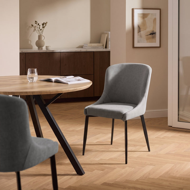 Chaise de salle à manger 6223, assise rembourrée, Gris
