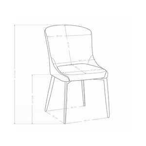 Chaise de salle à manger 6223, assise rembourrée