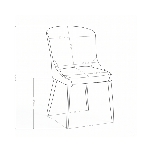 Chaise de salle à manger 6223, assise rembourrée