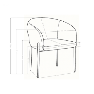 Chaise de salle à manger 6249C, pieds en métal