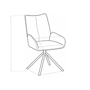 Chaise de salle à manger Cashmere, pivotante et rembourrée