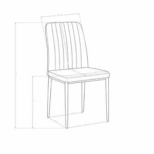 Chaise de salle à manger 6283, capitonnée pieds en métal