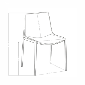 Chaise de salle à manger 6307, rembourrée pieds métal