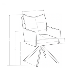 Chaise pivotante Plush 6325, assise 360° et pieds en acier