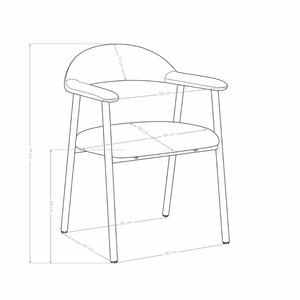 Chaise de salle à manger 6326, rembourrée pieds en acier