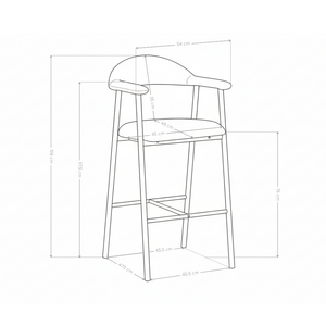 Tabouret de bar 6326H, rembourré style loft