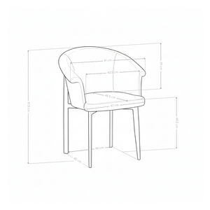 Chaise de salle à manger 6345, avec accoudoirs