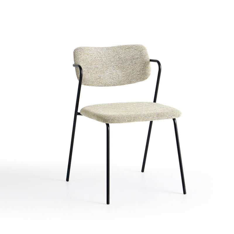 Chaise de salle à manger 6057, rembourrée style loft, Beige
