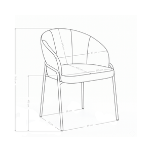 Chaise de salle à manger 6355, rembourrée pieds en métal