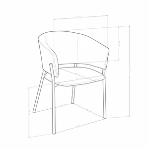 Chaise de salle à manger 6364, rembourrée style loft
