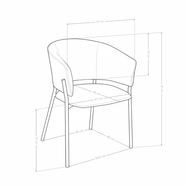 Chaise de salle à manger 6364, rembourrée style loft