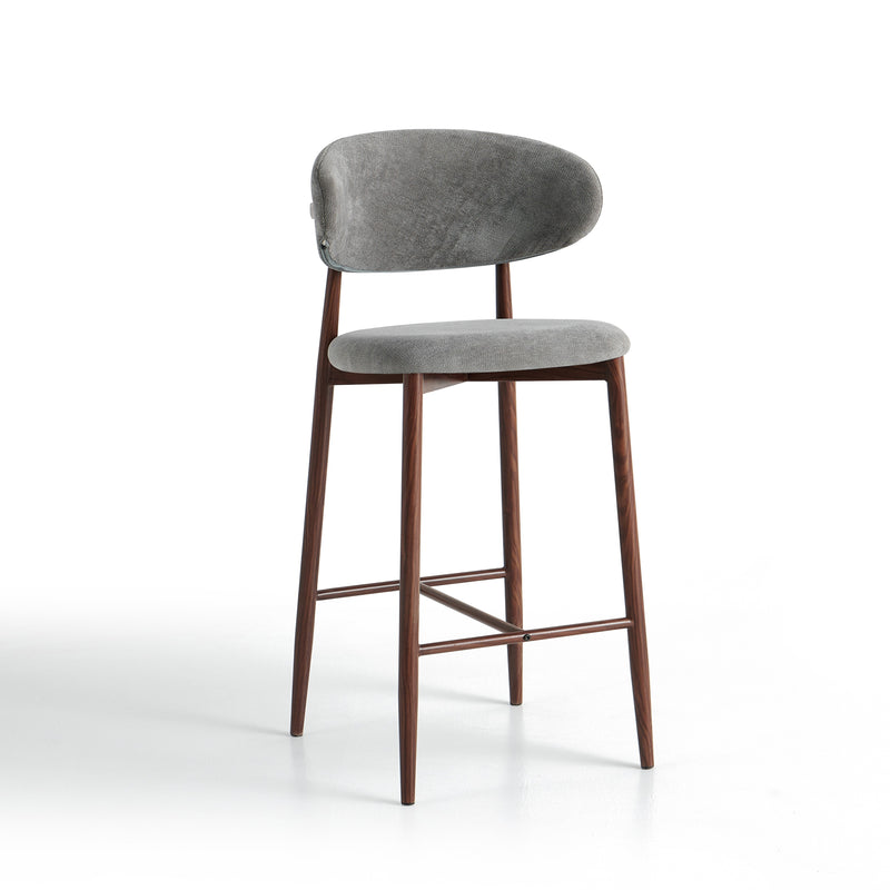 Tabouret de bar 6083H, rembourré style loft, Gris
