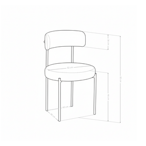 Chaise de salle à manger 667, bouclé pieds en métal