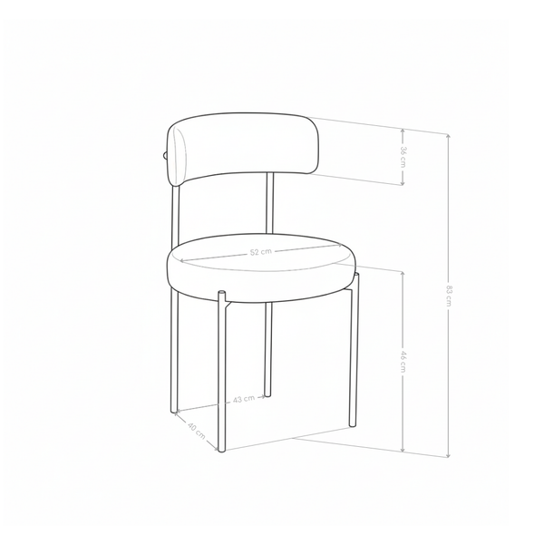Chaise de salle à manger 667, bouclé pieds en métal