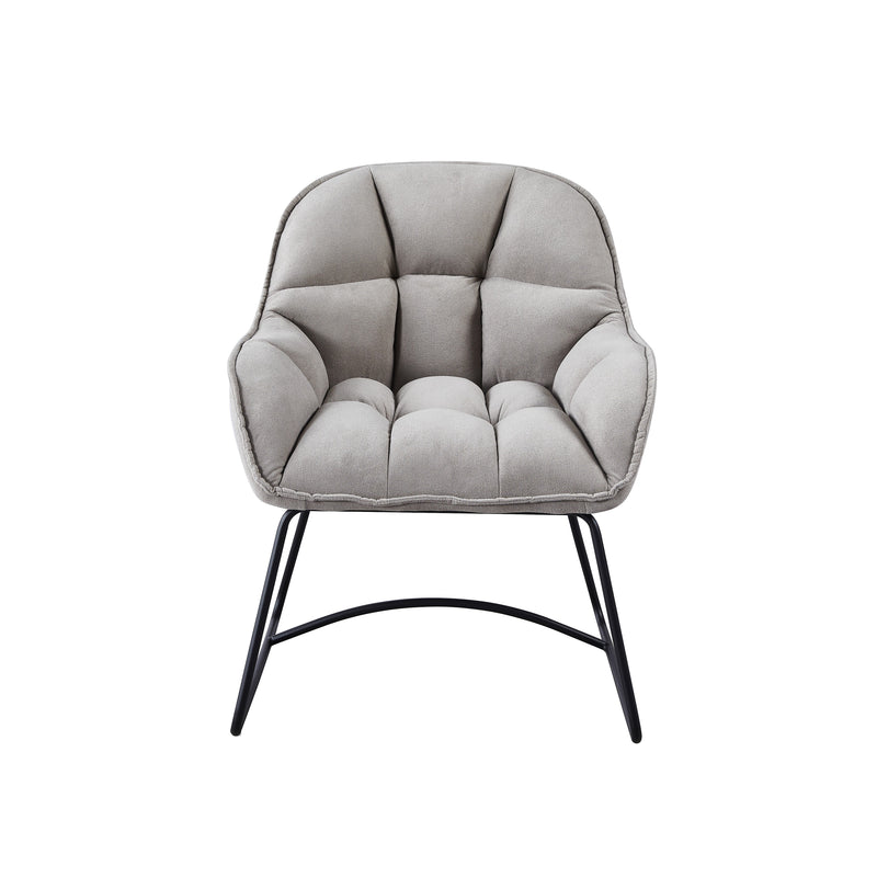 Fauteuil Verona, tissu et pieds en acier, Gris clair
