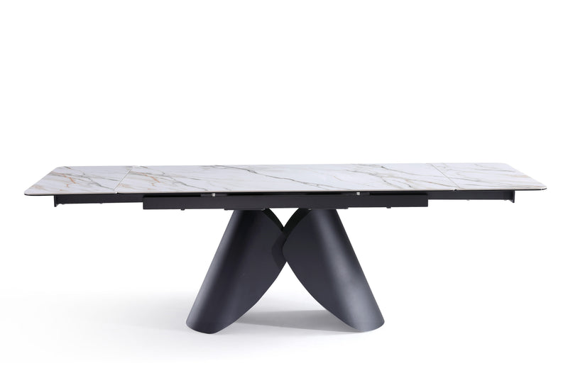 Table à manger Alba, céramique extensible 160–240 cm, Blanc
