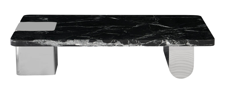Table basse Unity, marbre naturel 140x80 cm, Noir
