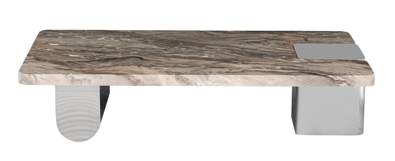 Table basse Unity, marbre naturel 140x80 cm, Marron
