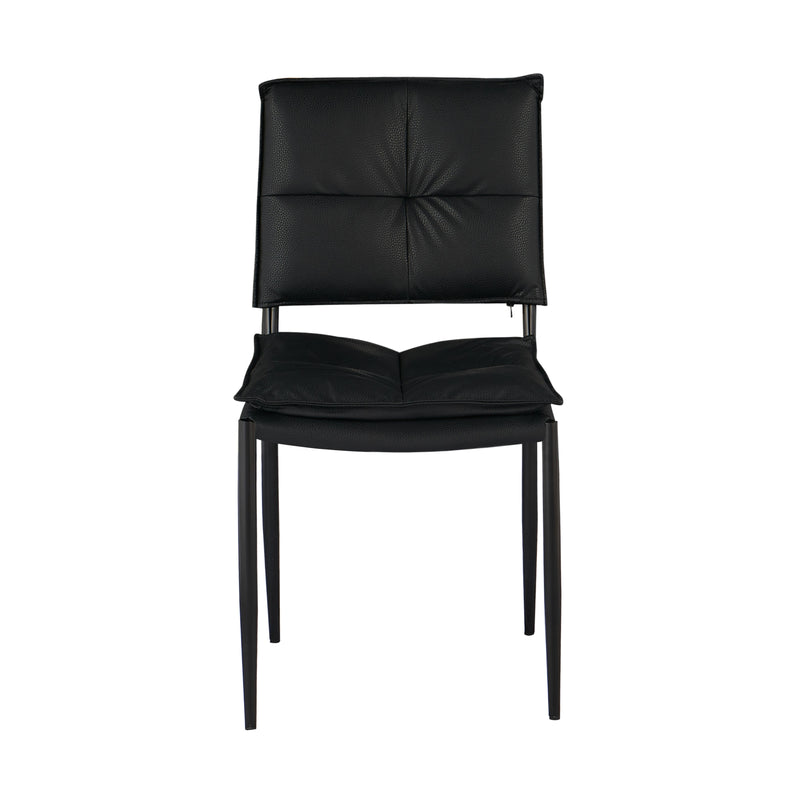 Chaise de salle à manger Radiance, simili cuir et acier, Noir
