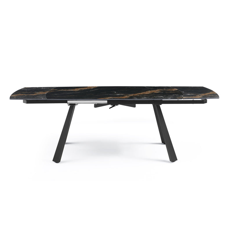 Table à manger Light, extensible en céramique, Noir
