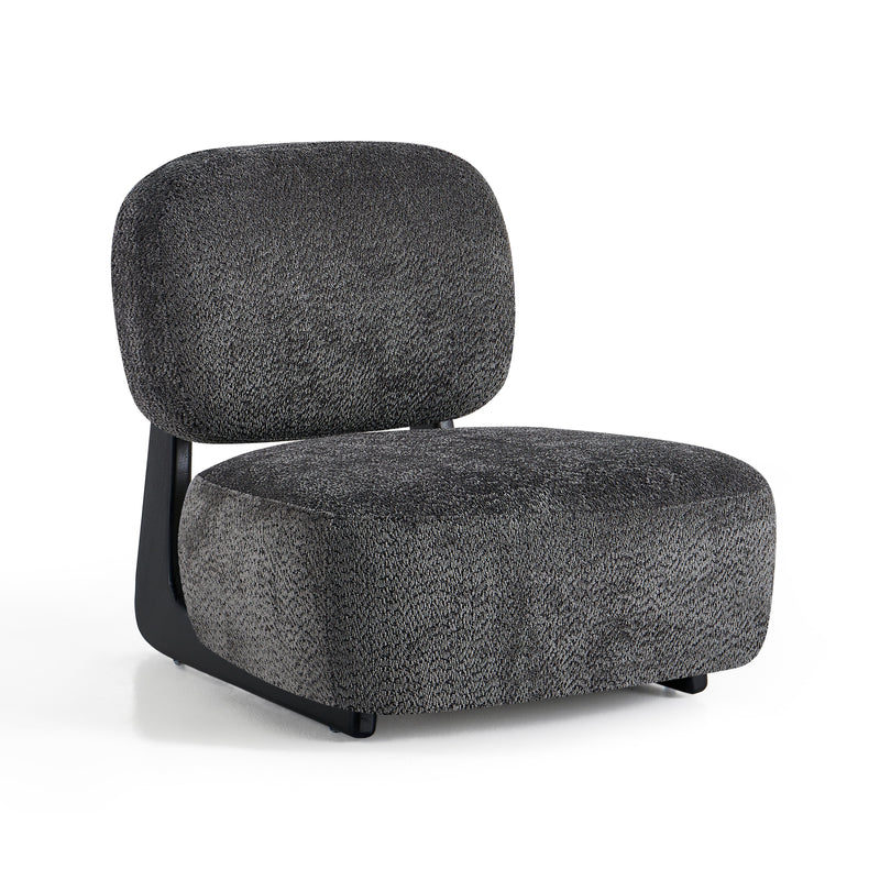 Fauteuil relax ZZXQY, en tissu et piètement en métal, Gris foncé
