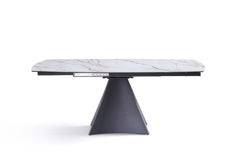 Table à manger Bellagio, extensible en céramique, Blanc
