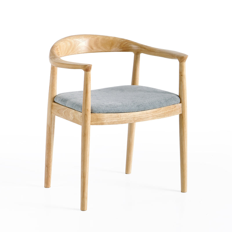 Chaise HSC2502, en bois et rembourrée, Gris
