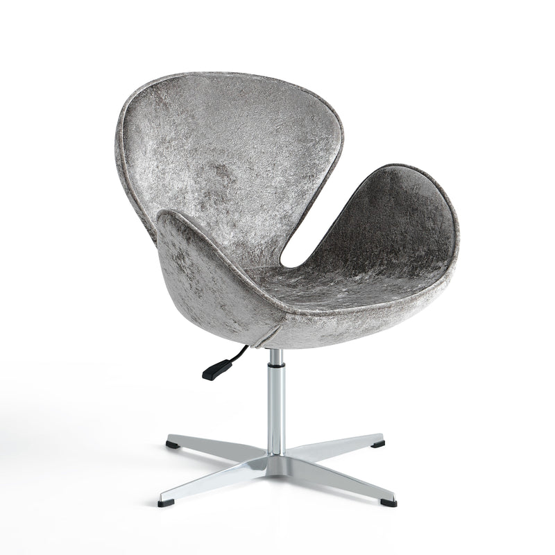 Fauteuil pivotant ZZA10, pieds en métal, Gris
