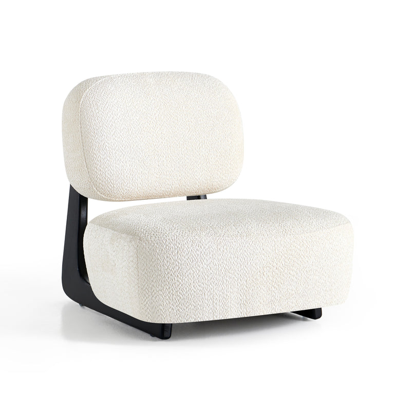 Fauteuil relax ZZXQY, en tissu et piètement en métal, Crème
