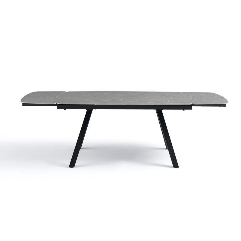 Table à manger Rhythm, extensible en céramique, Gris
