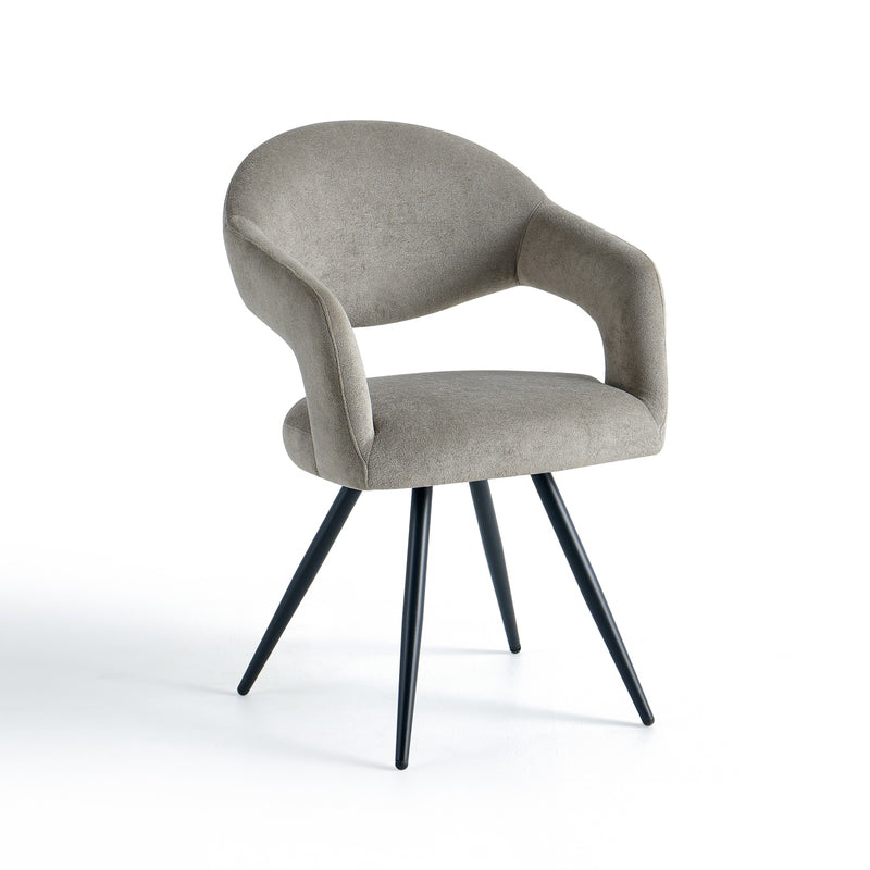 Chaise de salle à manger 0157, rembourrée style loft, Beige gris
