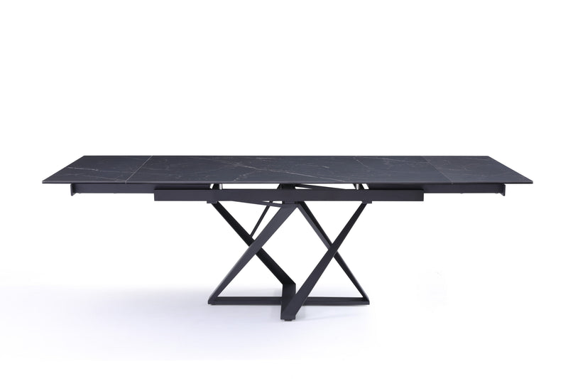 Table à manger Portovenere, extensible en céramique, Noir

