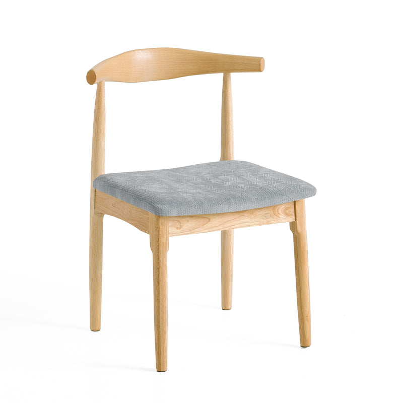 Chaise HSC2516, en bois rembourrée, Gris

