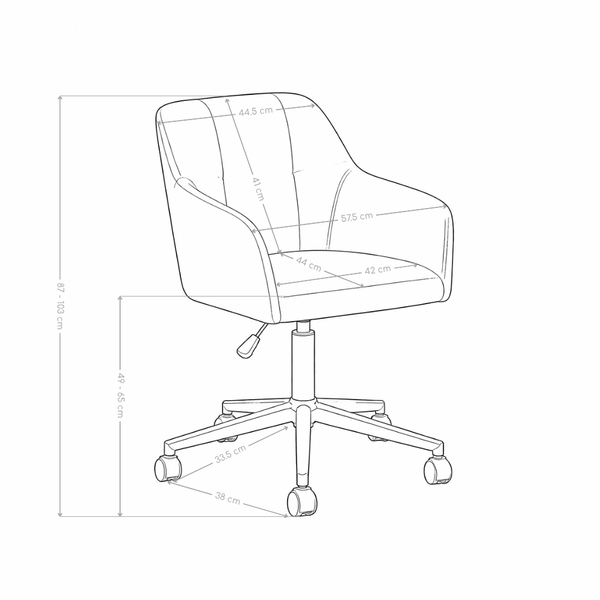 Chaise de bureau 9-178, pivotante et réglable en hauteur