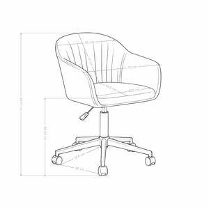 Chaise de bureau 9-239, pivotante à roulettes