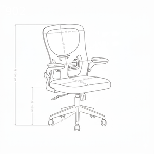Fauteuil de bureau 902, ergonomique à dossier en maille