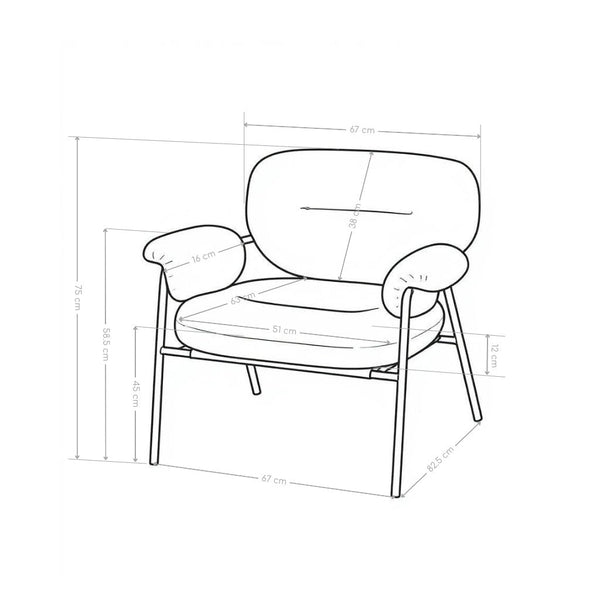 Fauteuil Norvik, pieds en acier