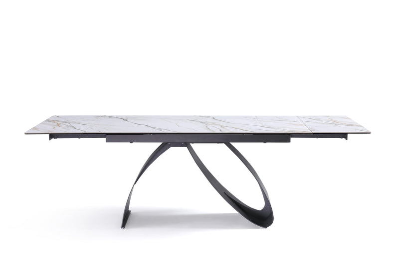 Table à manger Camogli, céramique extensible, Blanc
