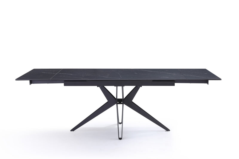 Table à manger Sorrento, extensible 160-240x90 cm, Noir
