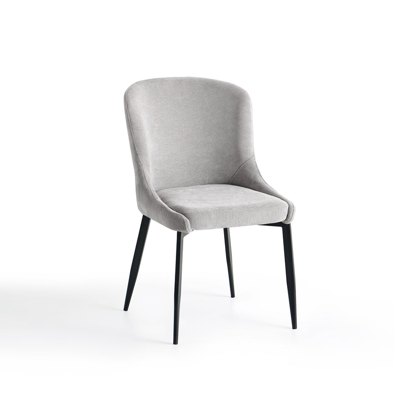 Chaise de salle à manger 6223, assise rembourrée, Gris clair
