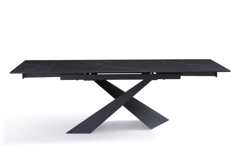 Table de salle à manger Chiavari, extensible en céramique, Noir

