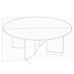 Table basse ronde Still, pierre naturelle et acier