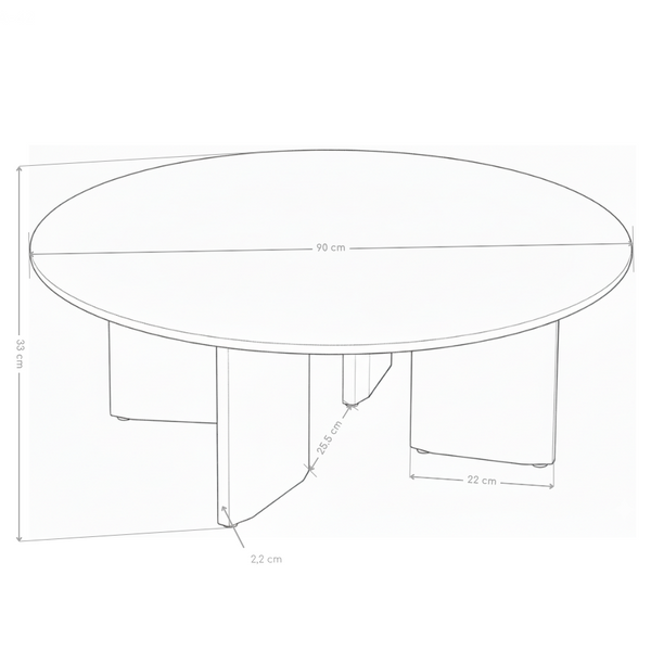 Table basse ronde Still, pierre naturelle et acier
